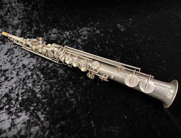 Vintage Original Silver Plated Holton Bb Soprano Saxophone, Serial 14312